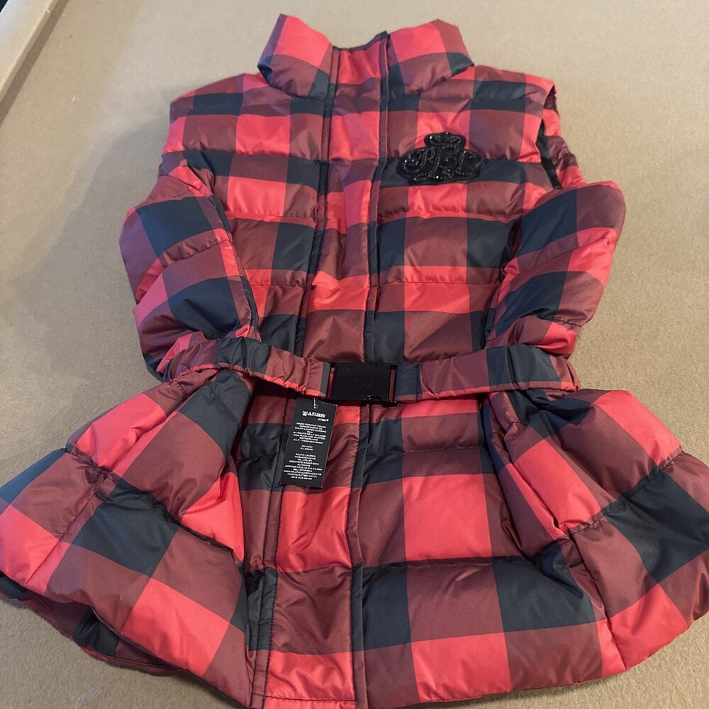 Lauren Ralph Lauren Women's 10 Buffalo Check Quilted Down Vest Embellished Logo - Picture 7 of 13